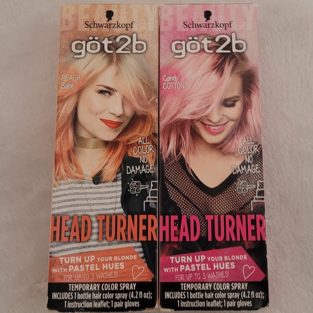 Got 2b Temporary Hair Color Spray Peach & Pink New
